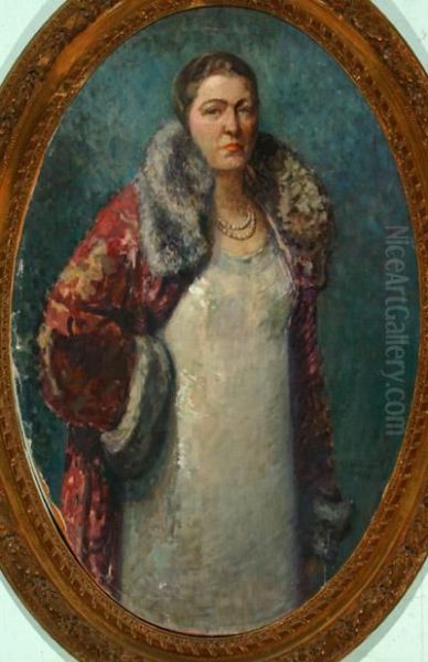 Portrait Of Bessie Dodge Oil Painting by Thomas Gilbert White