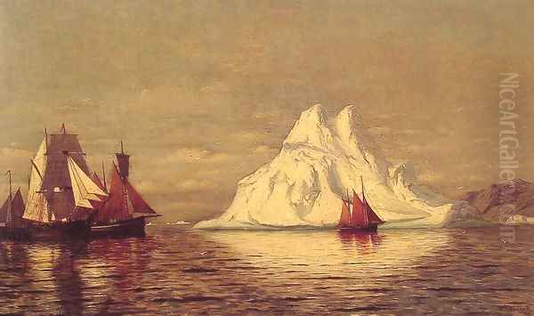 Ships And Iceberg Oil Painting by William Bradford