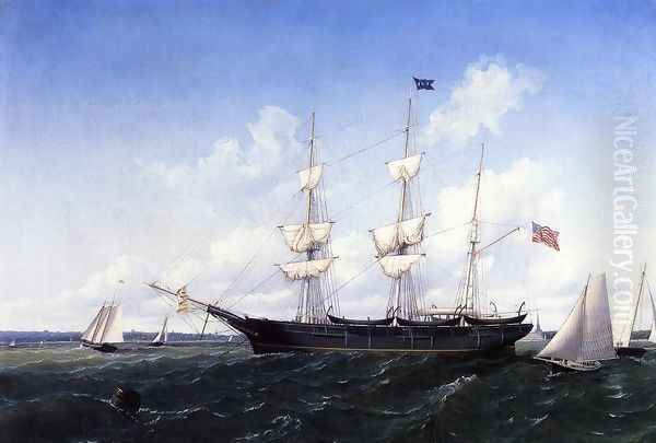 Whaling Bark 'J. D. Thompson' of New Bedford Oil Painting by William Bradford