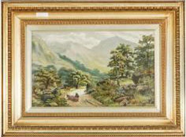 ' Glen Nevis ' Near Sgon Chalum Oil Painting by Charles Whitehead