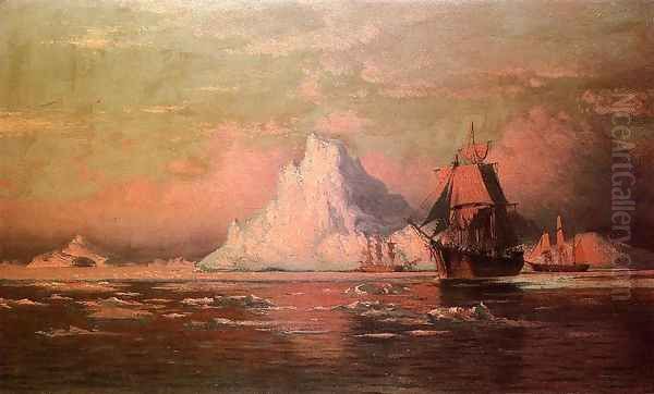 Whalers After the Nip in Melville Bay Oil Painting by William Bradford