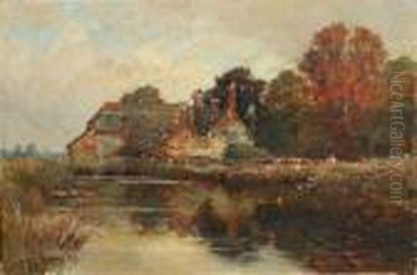 'wareham Mill, Dorset' Oil Painting by Frederick William N. Whitehead