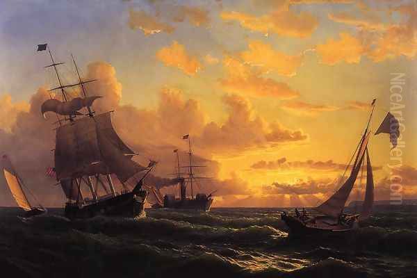 Fresh Breeze Of Sandy Hook Oil Painting by William Bradford