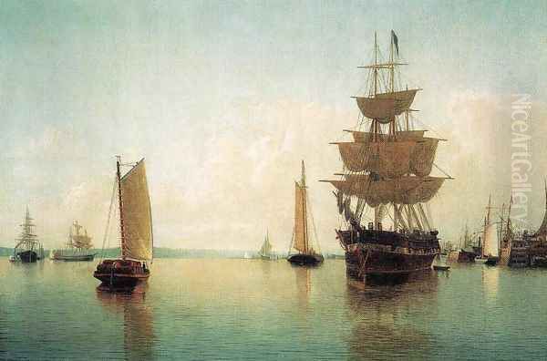 East River Off Lowr Manhattan Oil Painting by William Bradford