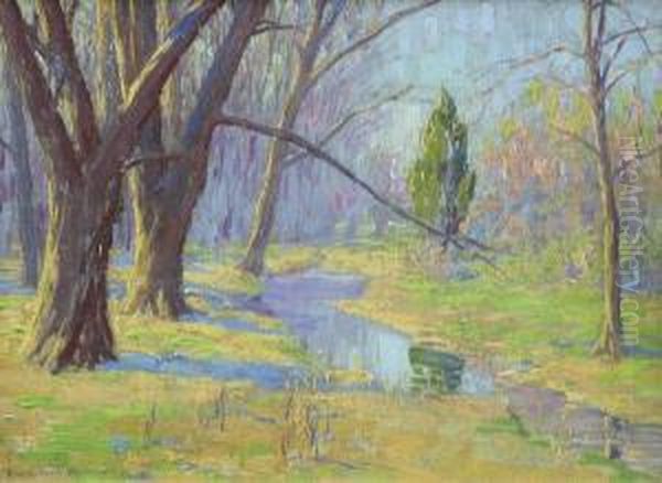 Landscape With Stream Oil Painting by Frank Reed Whiteside