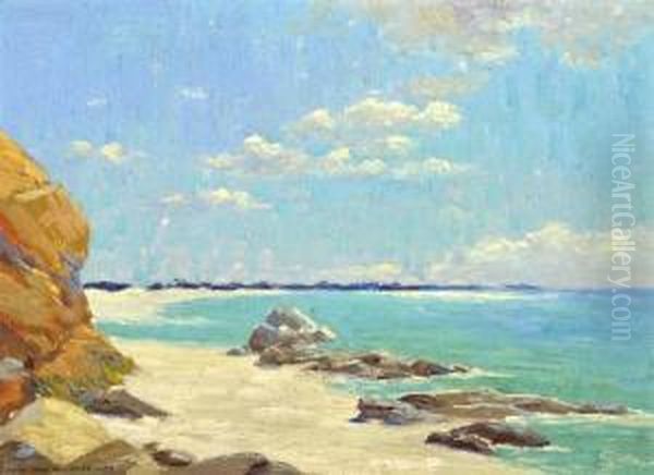 Maine Beach Oil Painting by Frank Reed Whiteside