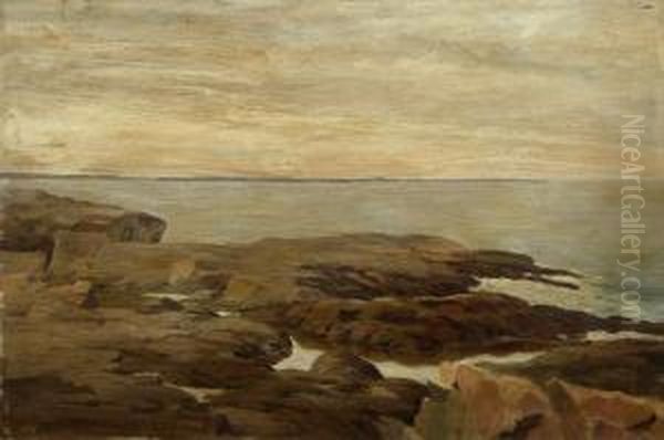 Coastal Scene Oil Painting by Frank Reed Whiteside