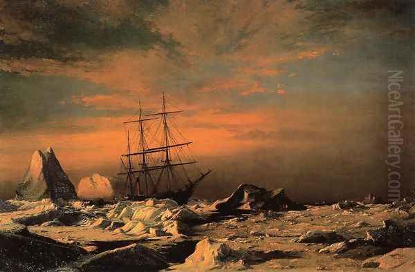 Ice Dwellers Watching The Invaders Oil Painting by William Bradford