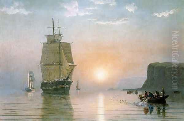 Sunrise off Grand Manan Oil Painting by William Bradford