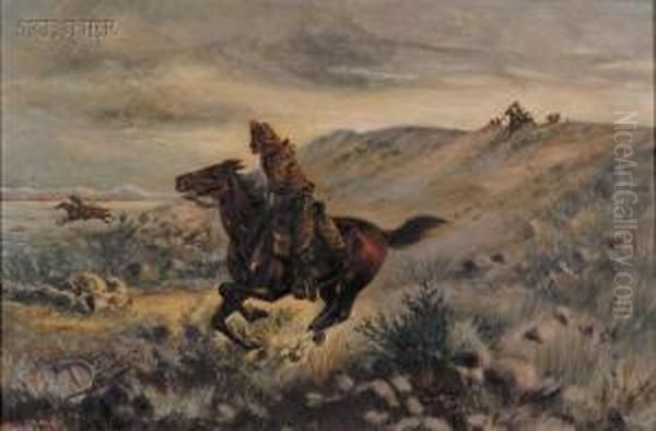 On The Range Oil Painting by S. Edwin Whitman