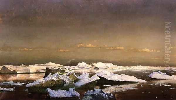 Floe Ice Oil Painting by William Bradford