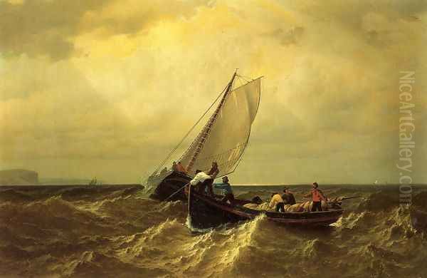 Fishing Boats On The Bay Of Fundy Oil Painting by William Bradford