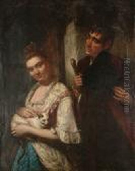 The Suitor Oil Painting by John Barnard Whittaker