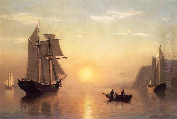 Sunset Calm in the Bay of Fundy Oil Painting by William Bradford