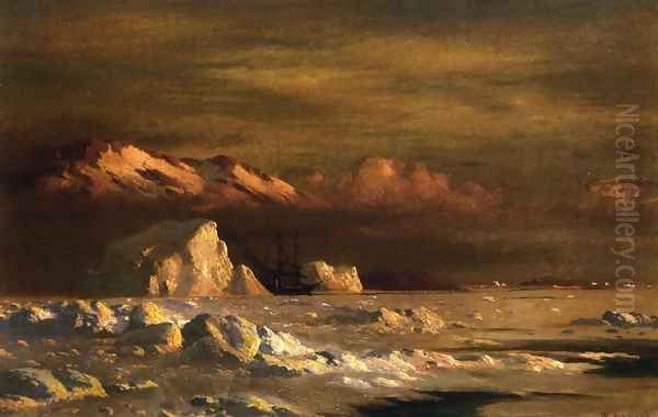 Ship and Icebergs Oil Painting by William Bradford