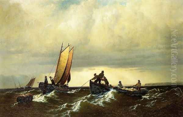 Fishing Boats on the Bay of Fundy I Oil Painting by William Bradford