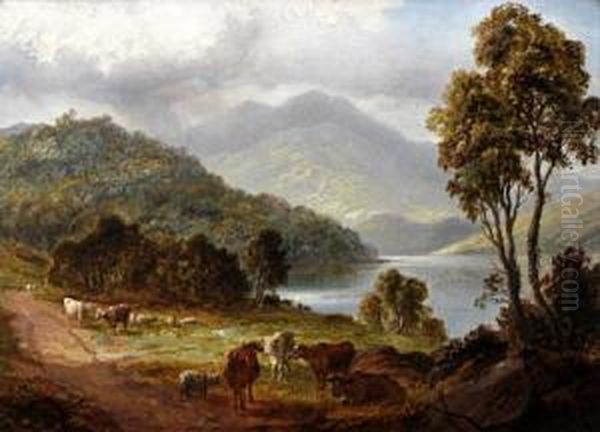 Loch Vanndener Oil Painting by Thomas Whittle