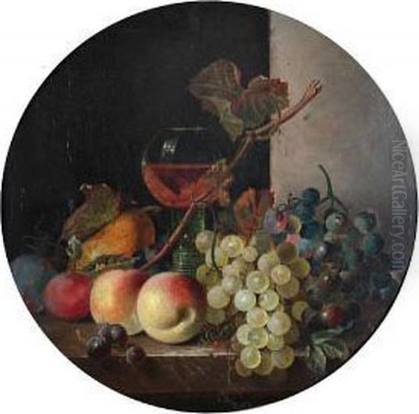 Still Life Of Fruit Oil Painting by Thomas Whittle