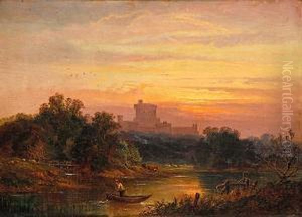 El Castillo De Windsor Oil Painting by Thomas Ii Whittle