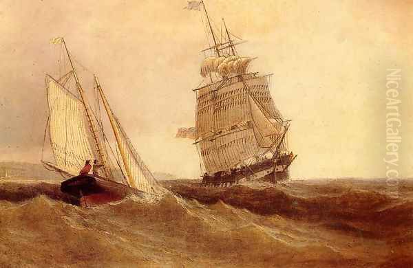 Passing Ships Oil Painting by William Bradford