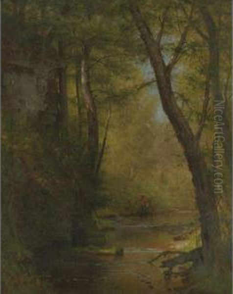 Brook In The Woods Oil Painting by Thomas Worthington Whittredge