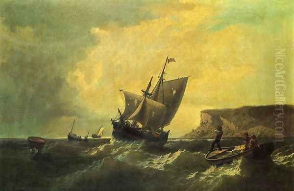 Fishermen in an Approaching Storm Oil Painting by William Bradford