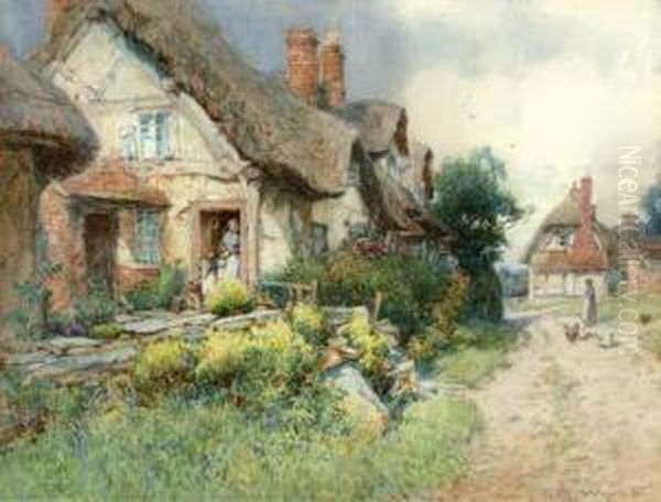 The Village Street Oil Painting by George Whyatt