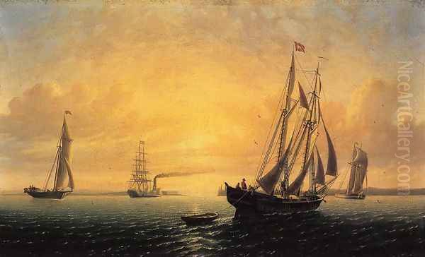 The Schooner 'Jane' of Bath, Maine Oil Painting by William Bradford