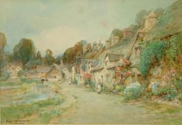 Arlington Row, Bibury Oil Painting by George Whyatt