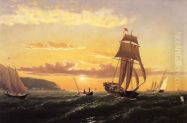 Sunrise on the Bay of Fundy Oil Painting by William Bradford