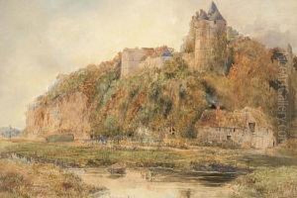 Chateau De Tancarville, Normandy Oil Painting by Frederick Whymper