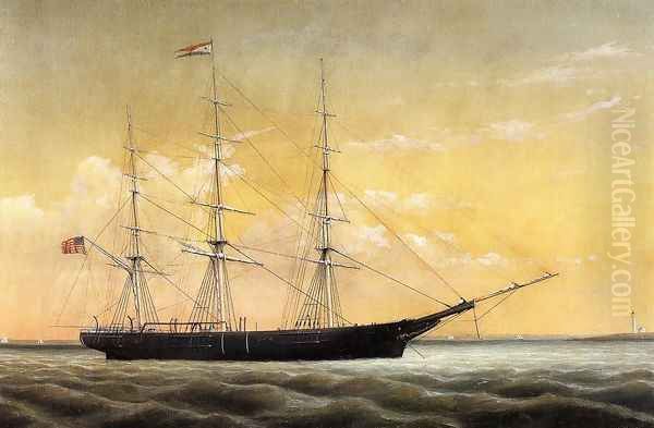 Whaleship 'Jireh Perry' off Clark's Point, New Bedford Oil Painting by William Bradford