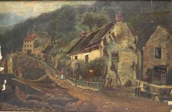 Coastal Village Oil Painting by Holdich W. Whyte