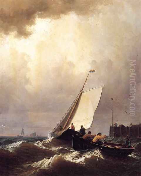 Rough Seas Oil Painting by William Bradford