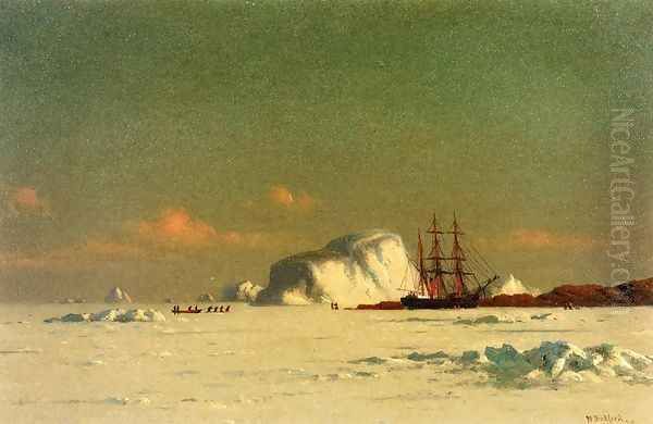 In the Arctic Oil Painting by William Bradford