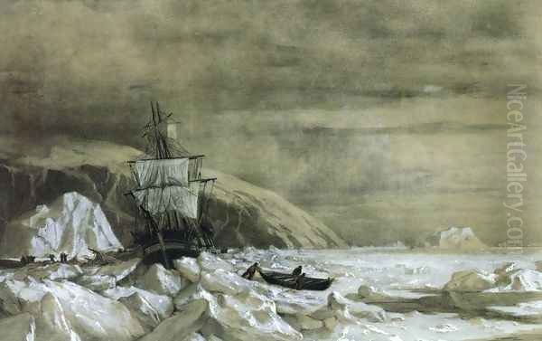 Locked In - Baffin Bay Oil Painting by William Bradford