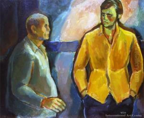 Silent Conversation Oil Painting by Peder Wichmann