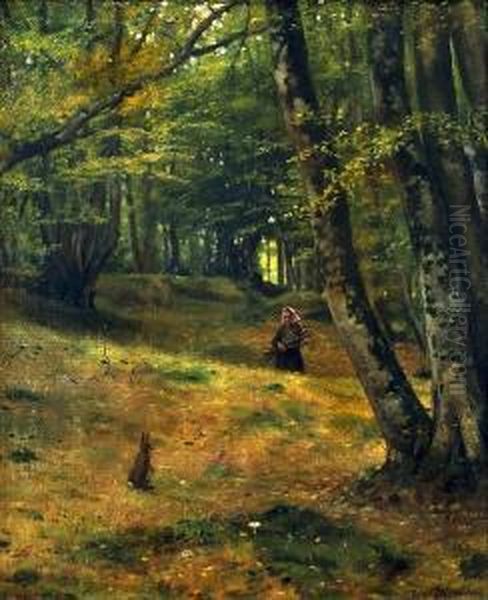 La Glanuese En Foret Oil Painting by Robert J. Wickenden