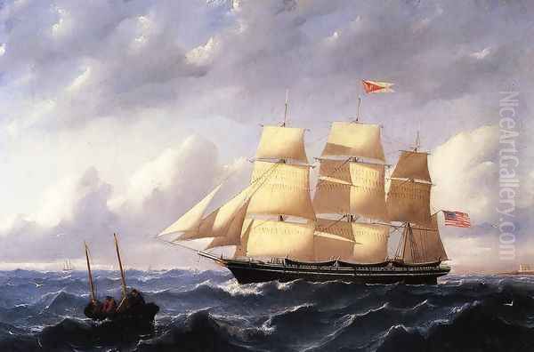 Whaleship 'Twilight' of New Bedford Oil Painting by William Bradford