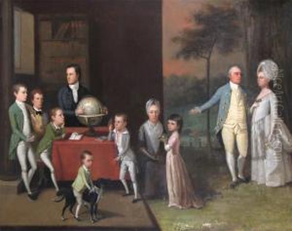 A Portrait Of The Family Oil Painting by Philip Wickstead