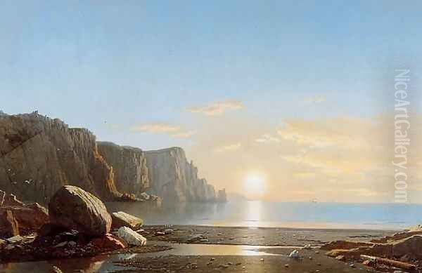 Sunset, The Coast of Labradore Oil Painting by William Bradford