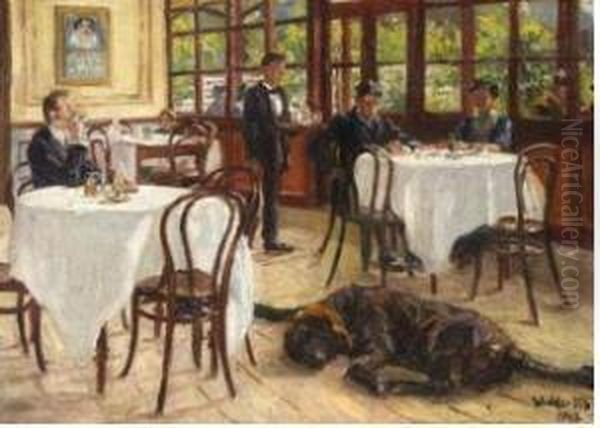 Interno Di Ristorante Oil Painting by Felix Widder