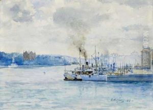 Le Port Oil Painting by Gunnar M. Widforss