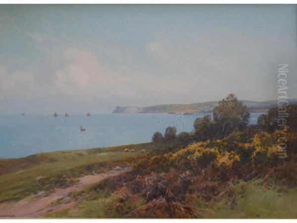 Berry Head, Torbay; The Dorsetshire Moors Near Corfe Castle Oil Painting by Frederick John Widgery