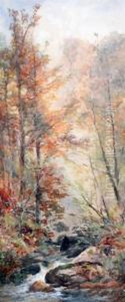 Woodland Streams Oil Painting by William Widgery