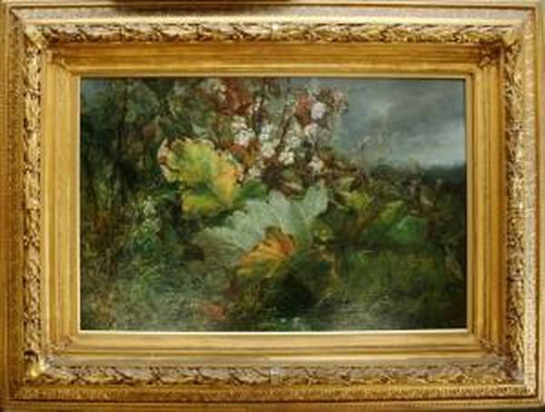 A Devonshire Hedgerow Oil Painting by William Widgery