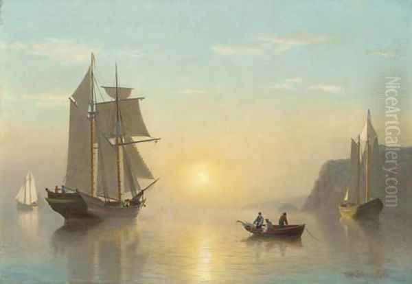 Sunset Calm in the Bay of Fundy 2 Oil Painting by William Bradford