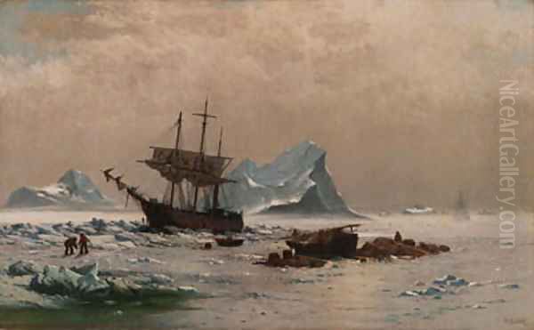 Among the Ice Floes Oil Painting by William Bradford