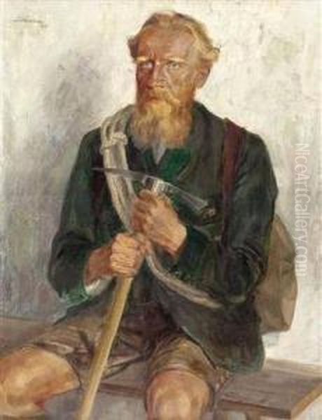 Der Bergfuhrer Oil Painting by Ludwig Wieden