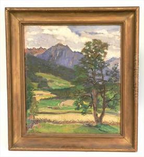 A Mountain Landscape by Ludwig Wieden